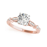 Modern Solitaire With Scalloped Edge Diamond Engagement Ring