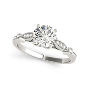 Modern Solitaire With Scalloped Edge Diamond Engagement Ring