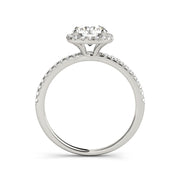 Dainty Shank Cushion Halo Diamond Engagement Ring(  0.72 CTW)