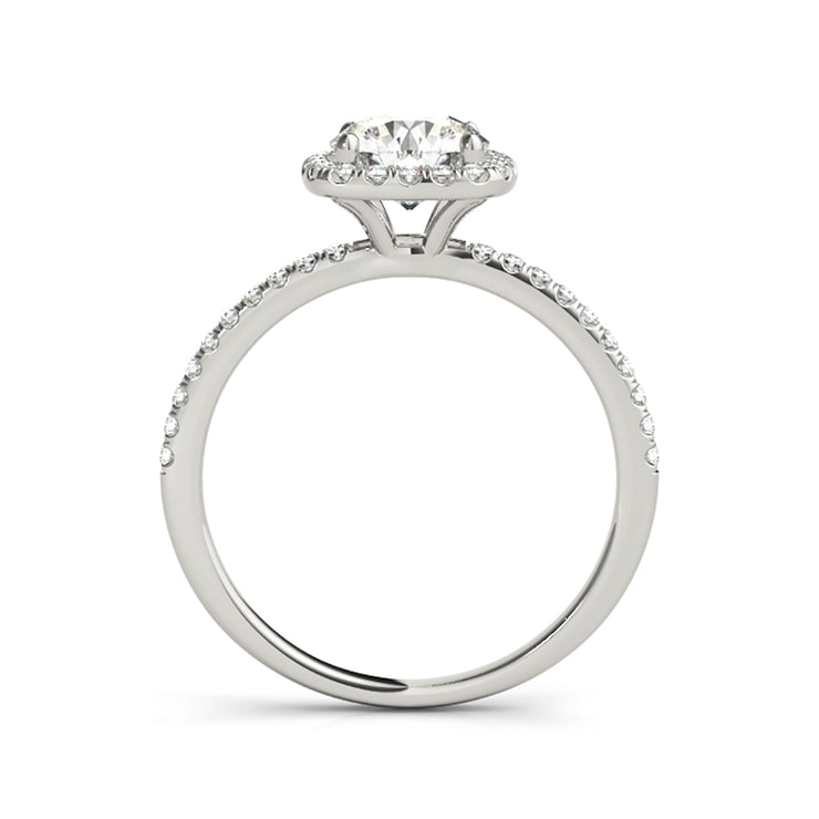 Dainty Shank Cushion Halo Diamond Engagement Ring(  0.72 CTW)