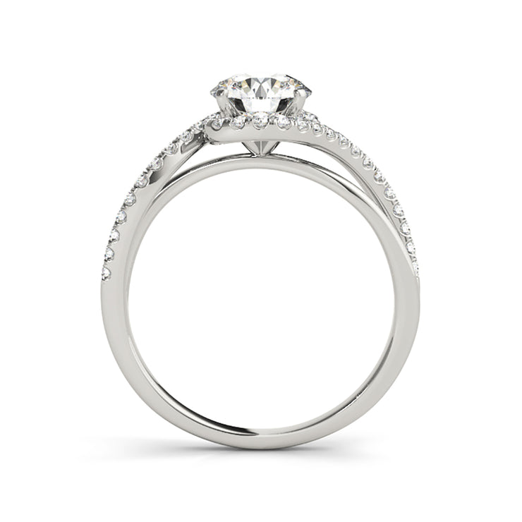 Round Halo Diamond Knot Engagement Ring(  0.68 CTW)