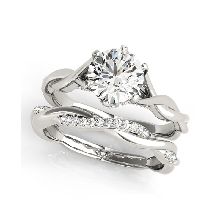 6-Prong Solitaire With Plain Twist Shank Diamond Engagement Ring(  0.61 CTW)