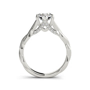 6-Prong Solitaire With Plain Twist Shank Diamond Engagement Ring(  0.61 CTW)