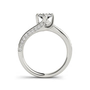 Solitaire Diamond swirl Shank Engagement Ring(  0.75 CTW)