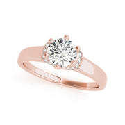 Solitaire With Diamond Neck Engagement Ring(  0.6 CTW)