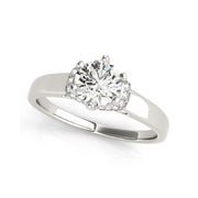 Solitaire With Diamond Neck Engagement Ring(  0.6 CTW)