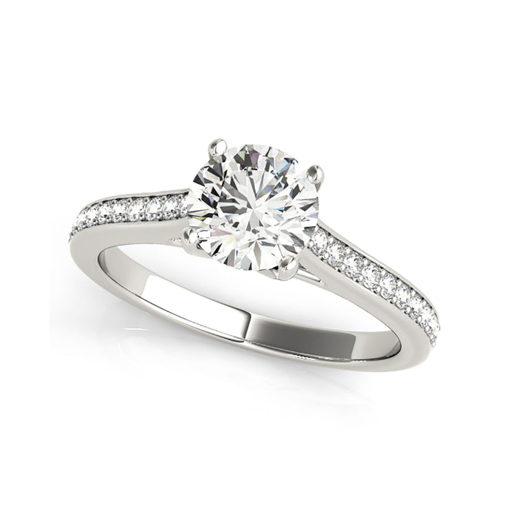 4-prong High Profile Solitaire Side Diamond Engagement Ring( 0.64 CTW) |  Wholesale Diamonds