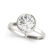 Delicate 0.50ct bezel set solitaire Diamond Engagement Ring(  0.5 CTW)