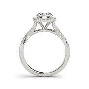 Cushion Shape 0.94ctw Halo Infinity Shank Diamond Engagement ring( 0.94 CTW)