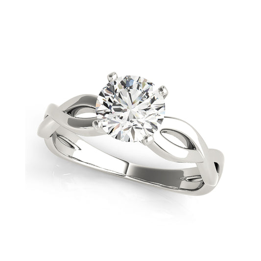 Modern 4-Prong Round Solitiare with Plain Twist Shank(0.5 CTW)