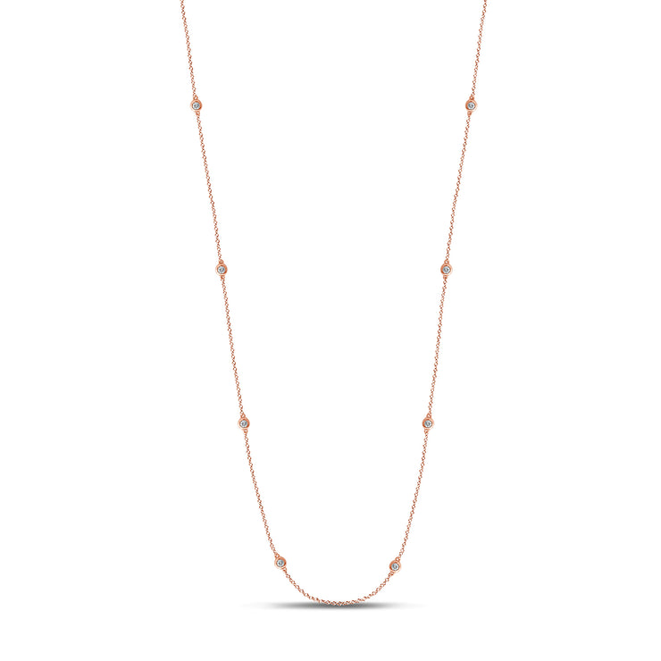 14K Rose Gold 0.72ctw Diamond Chord Necklace