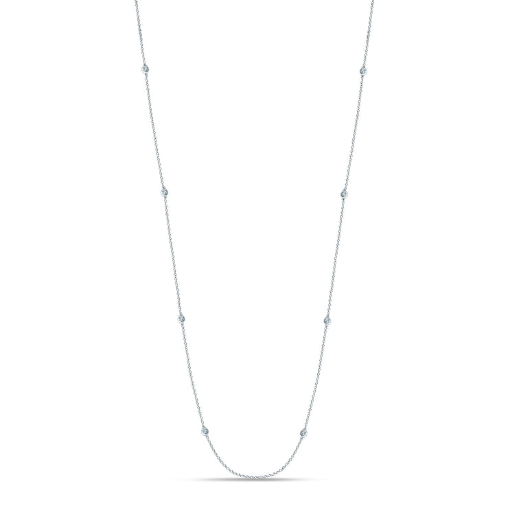 14K 0.72CT White Gold Diamond By-Yard Necklace