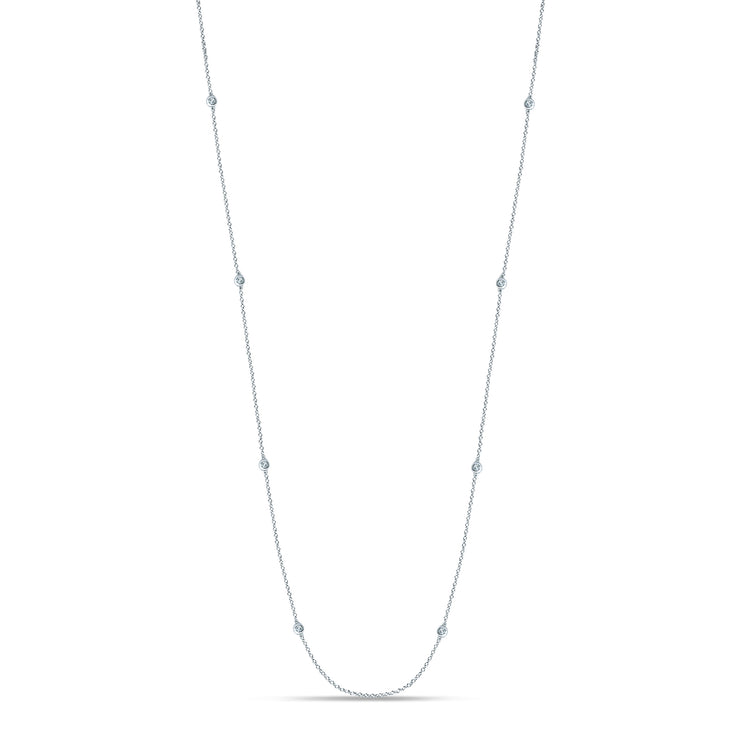 14K 0.72CT White Gold Diamond By-Yard Necklace