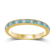 14K  0.12CT DIAMOND  EMERALD BAND