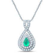 14K DIAMOND  EMERALD  PENDANT