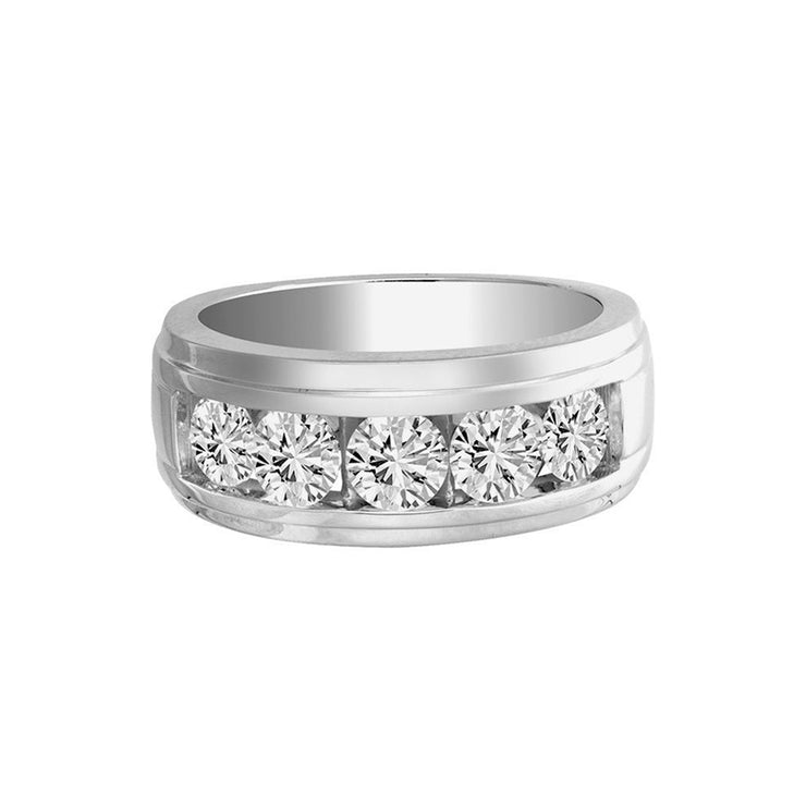 14K 2.00ctw Mens Five Stone Diamond Ring