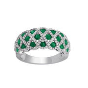 14K White Gold 0.63 Ct. Tw. Diamond And Emerald Timeless Design Ring