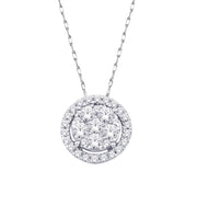 14K White Gold 0.25ctw Fancy Circle Diamond Pendant