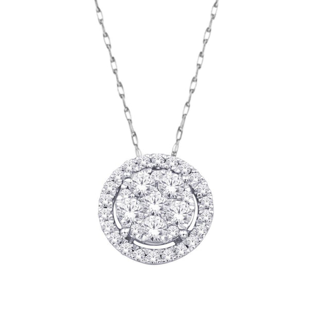 14K White Gold 0.25ctw Fancy Circle Diamond Pendant