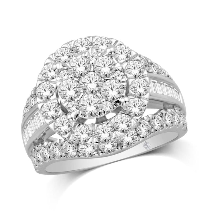 10K White Gold 1.00ctw Diamond Bold Dinner Ring