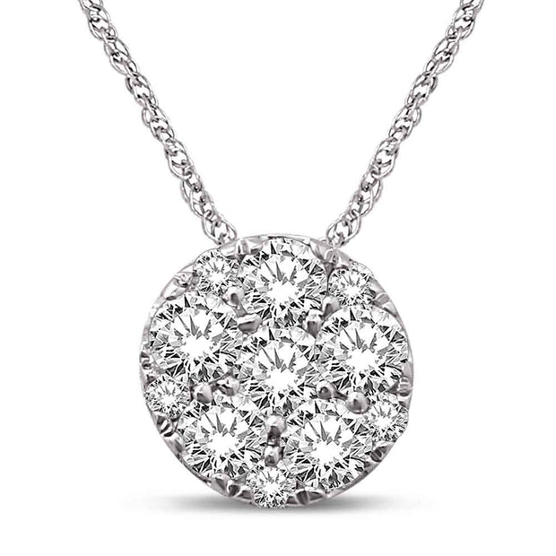 14K White Gold 0.2ctw diamonds pendant