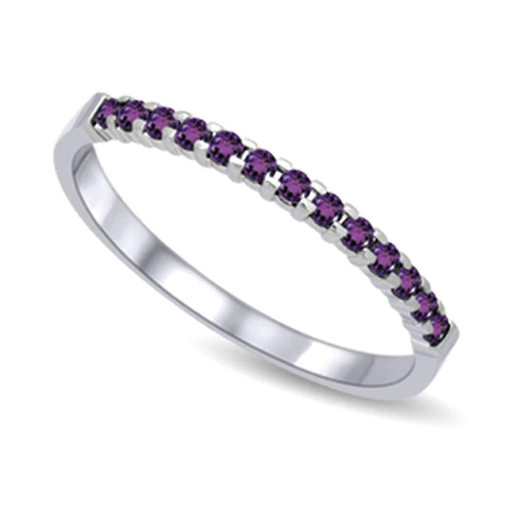 14K White Gold 1/4 Ct Machine Band