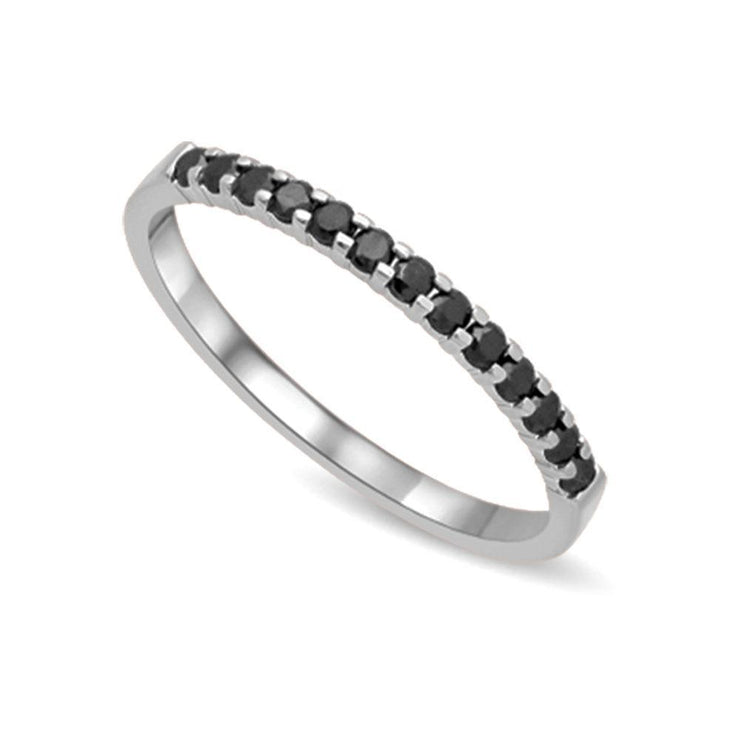 14K White Gold 1/4 Ct Machine Band
