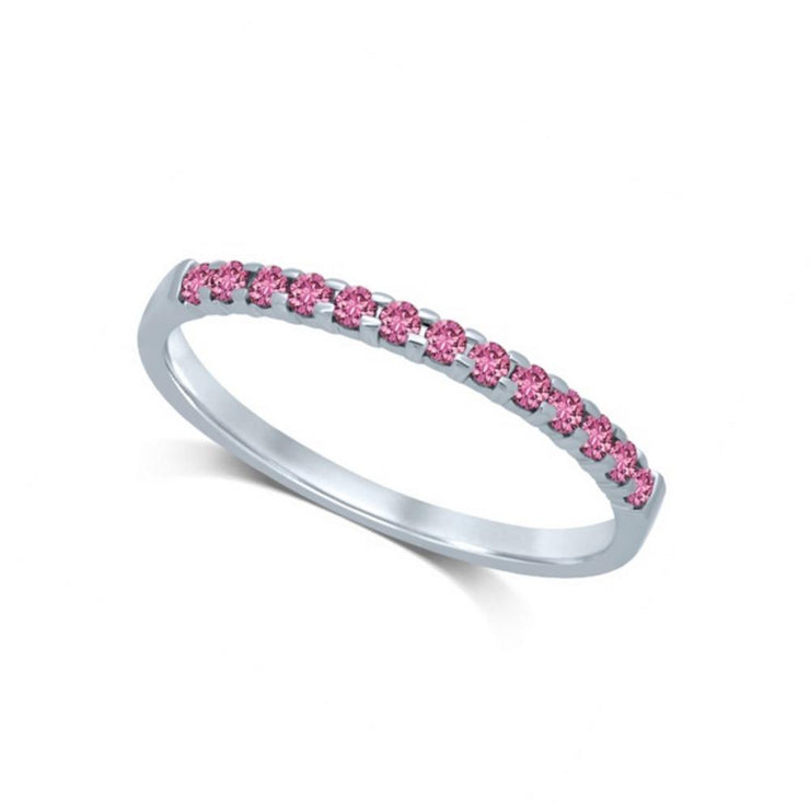 14K White Gold 1/4 Ct Machine Band