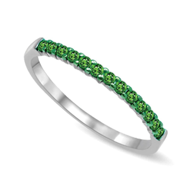 14K White Gold 1/4 Ct Machine Band