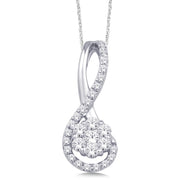 Infinity Love Design 10K White Gold 0.20ctw Diamond Pendant