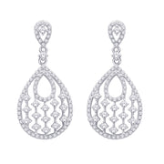 14K White Gold 9/10 Ct.Tw. Diamond Fashion Earrings
