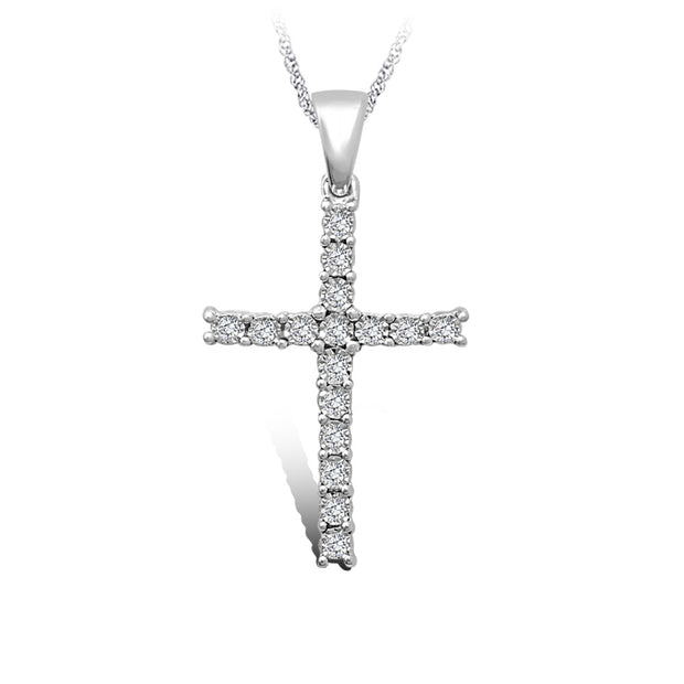 10K White Gold 0.2ctw diamonds pendant