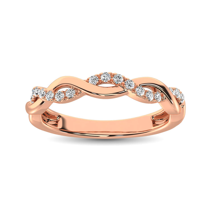 14K Yellow  Gold 1/20 Ct.Tw.Diamond Wedding Band