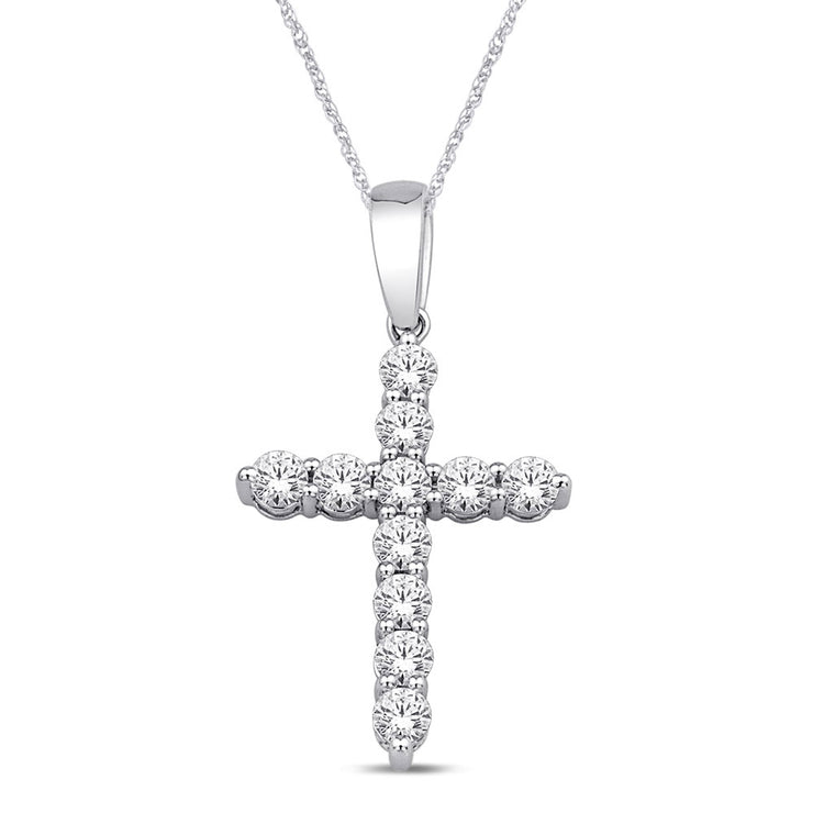 14K White Gold 1 Ct.Tw.Diamond Fashion Pendant