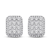 14K White Gold 1 Ct.Tw.Diamond Fashion Earrings