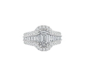 Mosaic Bridal Diamond Engagement Ring made in 14k White gold
