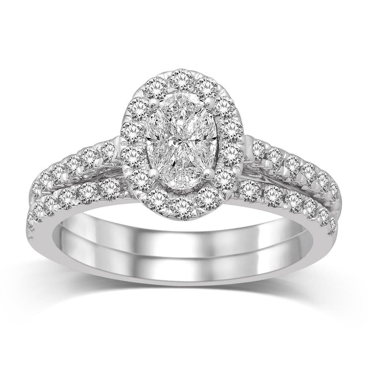 Love cuts 14K White Gold Diamond Bridal Ring