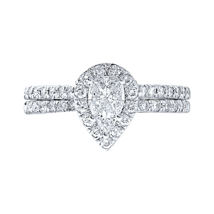 Love cuts 14K White Gold Diamond Bridal Ring