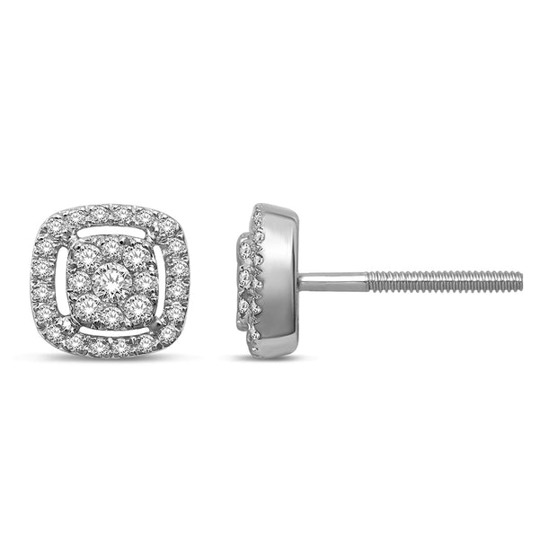 10K White Gold Ctw. Diamond Stud Earrings