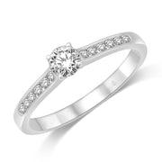 14K White Gold 2/5 Ct.Tw. Diamond Engagement Ring