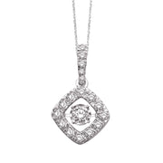 14K White Gold 5/8 Ct.Tw.Diamond Moving Diamond Pendant