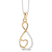 10K Yellow Gold 0.06ctw diamond Heart & Infinity pendant