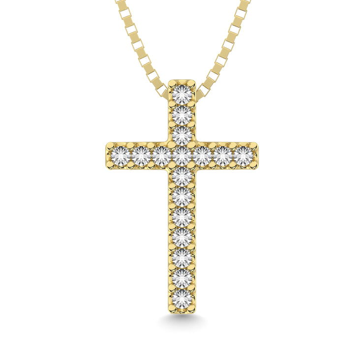 Classic Diamond Cross Pendant 1/10 Ct.Tw. 10K Yellow Gold