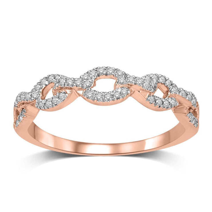 14K White Gold 1/6 Ct.Tw.Diamond Modern Band