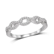 14K White Gold 1/6 Ct.Tw.Diamond Modern Band