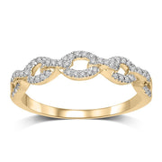 14K White Gold 1/6 Ct.Tw.Diamond Modern Band