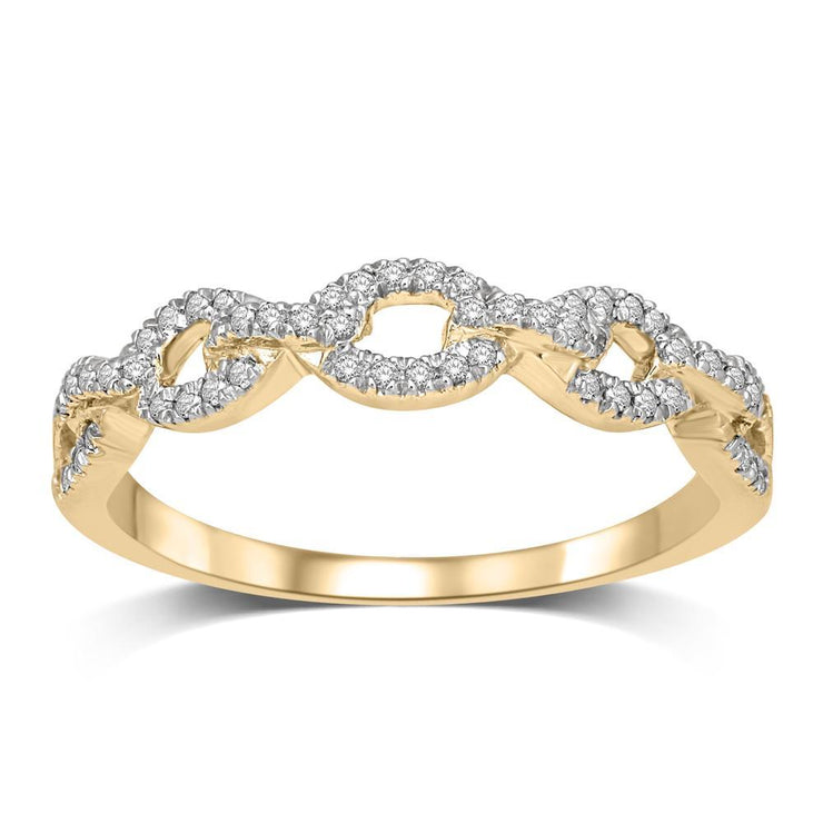 14K White Gold 1/6 Ct.Tw.Diamond Modern Band