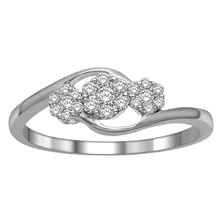 10K White Gold 1/5 Ct.Tw.Diamond Fashion Ring