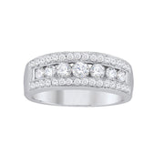14-K-White-Gold-1.00-ctw-Round-Diamond-Fancy-Wide-Wedding-Band-Fame-Diamonds