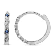 14K White Gold 0.07 Ctw. Diamond Hoop Earrings
